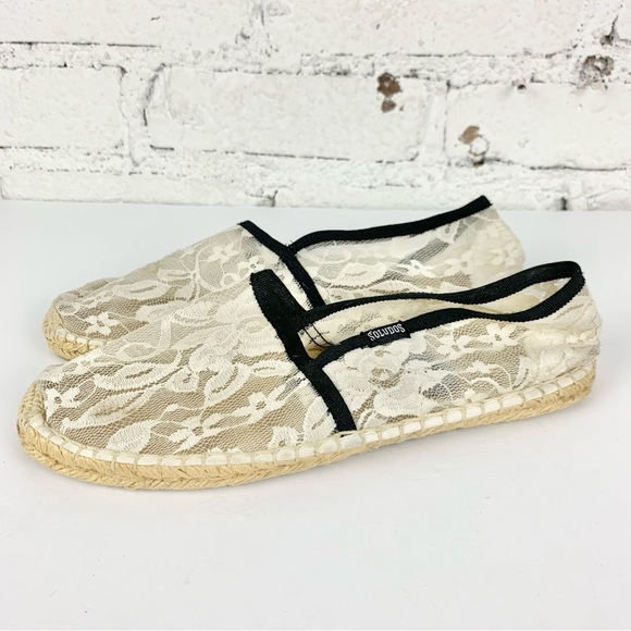 Soludos Lace Floral Sheer Slip On Espadrilles Sandals 38 - Picture 2 of 8